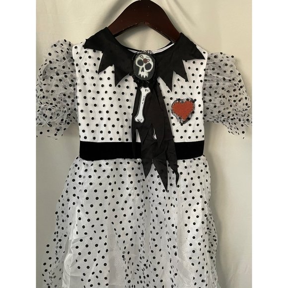 Rubies Opus Collection White/Black Polka Dot Tulle Ghost Girl Halloween Costume - Picture 2 of 10